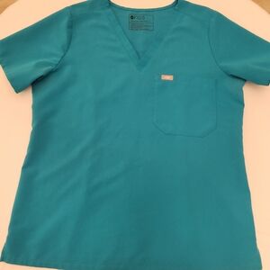 FIGS Catarina V-Neck Scrub Top|Women's Large|Teal